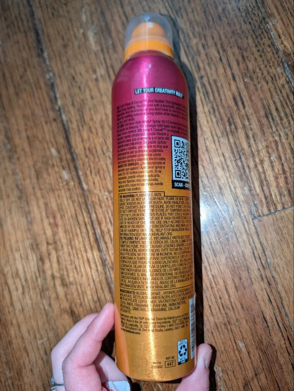 BedHead Keep It Casual Hairspray - Pink and Orange Gradient Can